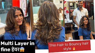 Multi layer Haircut Multi layer for Thin Hair style Fine hair to Bouncy Hairstyles YouTube vedio [upl. by May885]