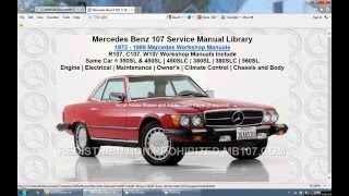 Mercedes Benz 107 Workshop Manual Library Collection [upl. by Dolan527]