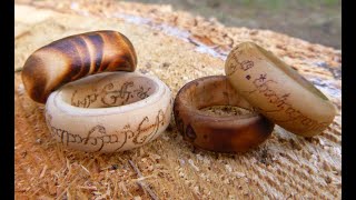 Wood Wedding Rings Rose Gold and Mahogany with Guitar String Inlays How Its Made [upl. by Daitzman]