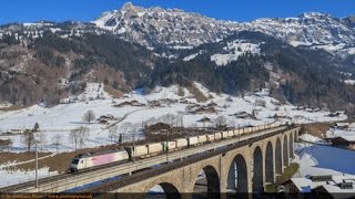 Züge im Schnee 2015  Alptransit Güterverkehr [upl. by Simon30]