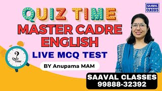 English Master Cadre QUIZ1  SAAVAL CLASSES  9988832392 [upl. by Kilgore]