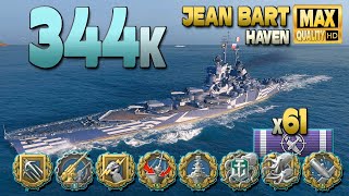 Battleship Jean Bart King on map Haven  World of Warships [upl. by Ross]