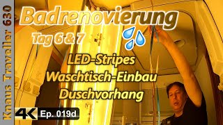 🚍 💦 WohnmobilBadrenovierung  WaschtischUnterbau amp LEDLeuchtstreifen Teil 4  Ep 019d [upl. by Willy227]