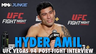 Hyder Amil Im Too Fun to Fight in Apex Wants Top3 Opponent in Arena  UFC Vegas 94 [upl. by Jarlen358]