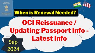 OCI RenewalReissuance Latest Process  Update Passport Details Step by Step Instructions Sep 2024 [upl. by Buine797]