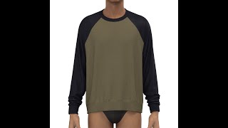 mens sweatshirt with raglan sleeves marvelous designer clo3d [upl. by Aun]