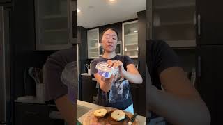 favorite bagel breakfast recipe garlic cream bagel [upl. by Ahsekar285]