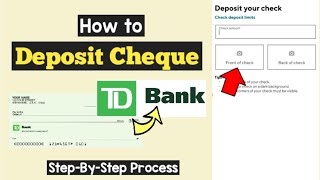 TD Bank Cheque Deposit Online  Mobile Deposit TD Bank  TD Bank Mobile Cheque Deposit endorsement [upl. by Enileve]