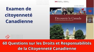 Test de Citoyenneté Canadienne  Droits et responsabilité [upl. by Heuser617]