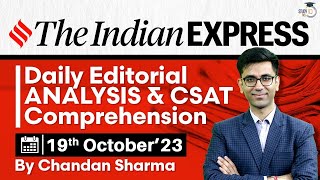 Indian Express Editorial Analysis by Chandan Sharma  19th October 2023  UPSC Current Affairs 2023 [upl. by Arvonio]