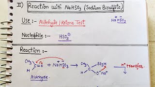 20 Nucleophilic addition of NaHSO3 in aldehyde ketones Chapter12 class12 neet jee cbse iitjee [upl. by Ylrebmi]