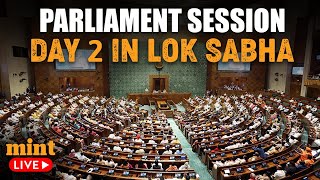 Parliament Live Today Day 2 Rahul Gandhi Akhilesh Yadav amp Other MPs Take Oath In Lok Sabha [upl. by Ymac]