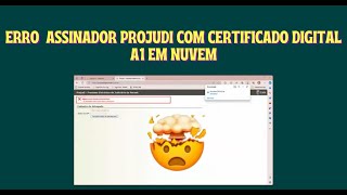 APRENDA COMO ASSINAR NO PROJUDI COM ASSINADOR A1 EM NUVEM RESOLVIDO [upl. by Lund609]