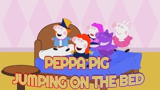 Five Little Peppa Pig Jumping on the Bed  5 Little Monkeys Jumping on the bed Nursery Rhymes Songs [upl. by Wesley]