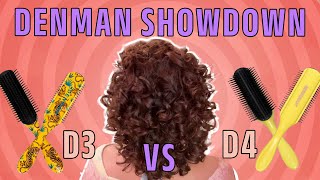 Denman Brush Challenge StepByStep  How To Use The D3 v D4 On Thinning Curls denmancurls [upl. by Esiocnarf747]