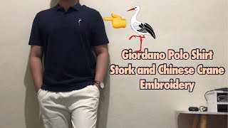 Giordano Polo Shirt Chinese Embroidery amp Stork Embroidert Design  Navy Blue [upl. by Ibor]