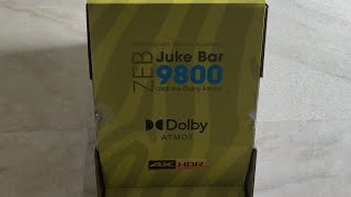 zebronics zeb juke bar 9800DWS pro Dolby Atmos sound bar with wireless subwoofer unboxing in Telugu [upl. by Ahsea96]