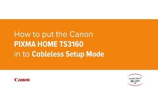 How to put the Canon PIXMA HOME TS3160 in to Cableless Setup Mode [upl. by Aicirtal335]