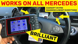 iCarsoft CR PRO Fixing Mercedes Check Engine ABS amp SRS Airbag Light WORKS ON ALL MERCEDES [upl. by Ailesor]