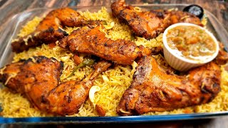 No SteamingNo Deep Frying Simple Way To Make Chicken Mandi  Grilled Chicken Mandi With Chutney [upl. by Yecal]