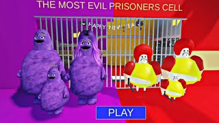 GRIMACE FAMILY BARRYS VS McDONALDs FAMILY BARRYS PRISON RUN roblox scarryobby [upl. by Eihtur]