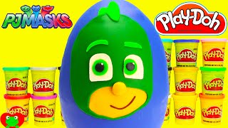 PJ Masks Gekko Play Doh Surprise Egg with Shopkins Season 5 [upl. by Kenwee]