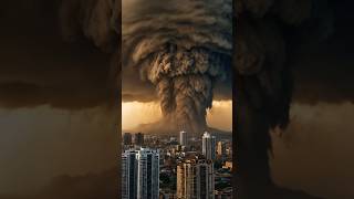 Sandstorm creates giant tornado that destroys city tornado storm rain weather thunderstorm [upl. by Lacym420]