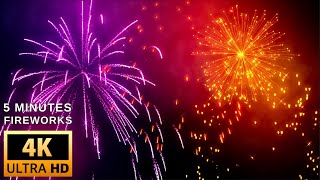 5 Minutes 4K ULTRA HD COLORFUL FIREWORKS wo sound playinloop [upl. by Gifferd]