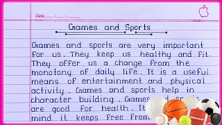 Importance of Games and Sports Essay in English  Games and Sports Essay writing [upl. by Anairol199]