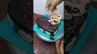 heart shape chocolate mirror glaze cake decorating ideas youtubeshorts shorts viral [upl. by Yffub]