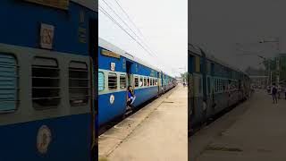 The timeless charm of an old ICF train departing the station 🚆✨ indianrailways shorts ytshorts [upl. by Canale]