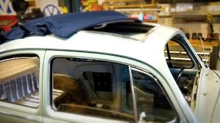 Classic VW BuGs 1968 Beetle Gets a RaGtoP Sunroof Installed [upl. by Lutero]