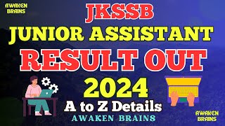 JKSSB Junior Assistant Result Out 2024  Junior Assistant Result Score Sheet Out 2024  Cut Off ✅👇 [upl. by Anyl]