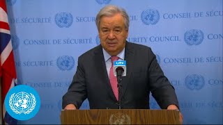 UN Chief on Syria  Security Council Media Stakeout  United Nations [upl. by Snah721]