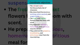 Coordinate adjectives in English Grammar shorts [upl. by Asyla]