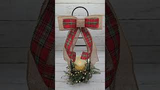 Burlap and Tartan Plaid Ribbon Bow for Christmas Decorating christmas christmasbow handmade [upl. by Bent164]