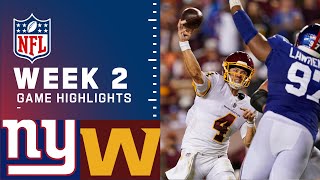 Giants vs Washington Week 2 Highlights  NFL 2021 [upl. by Bernadene]