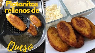 PLÁTANOS RELLENOS DE QUESO ⎪PLÁTANOS FRITOS ⎪POSTRES CON IXCHEL [upl. by Jenei]