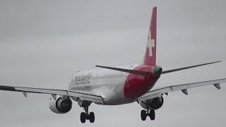 Helvetic Airways Embraer ERJ190100LR HBJVM overhead final approaching at Berlin Tegel [upl. by Niliram]