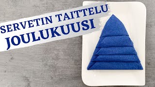 🎄 DIY – Servetin taittelu  Kuusi  Joulukattaus [upl. by Assened]