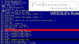 98 Weedles Rule Numerical Integration in C [upl. by Cronin]