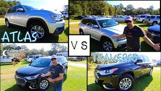 2018 VW ATLAS vs 2018 CHEVY TRAVERSE  REVIEW  Exterior Interior amp Pricing [upl. by Zane]