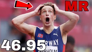 Karsten Warholm Wins 400m hurdles at silesia diamond league 2024 in new meet record of 4695‼️ [upl. by Mace690]