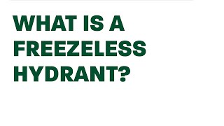 What Is A Freezeless Hydrant [upl. by Flory348]