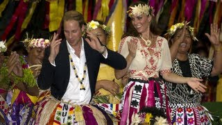 William and Kate dance in Tuvalu [upl. by Ahtennek]