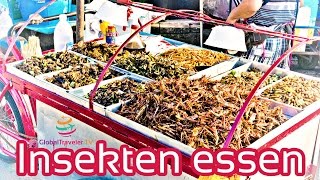 Deep fried Insects Street Food in Bangkok Thailand [upl. by Sydel1]