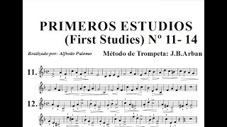 Primeros Estudios de Trompeta First Studies Lección Nº11121314 Método Arban´s [upl. by Zea189]