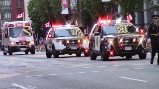 Emergency Services amp Military in Canada Day Parade 2015  Vancouver BC [upl. by Shaefer]