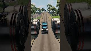 Bus amp Truck amp Cargo van vs Giant Bollard  BeamNGDrive beamngdrive [upl. by Narcis622]