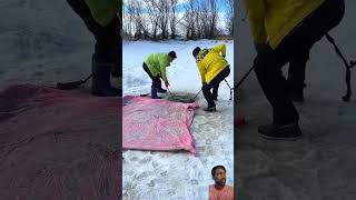 Wow Absolutely Snowing Season Fishing Showdown Ice vs Open Water 🎣shorts viral fishing [upl. by Kellda]